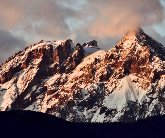 Sunset on Garibaldi and Atwell Mountains